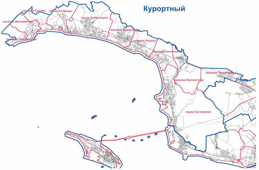 Курортный районе города санкт петербург. Курортный район СПБ границы. Граница курортного района Санкт-Петербурга. Границы курортного района Санкт-Петербурга на карте. Курортный район муниципальные округа.